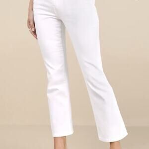 Daze Denim White Jeans Shy Girl Crop Flare in Lamb Vintage Sz 27 / 4
